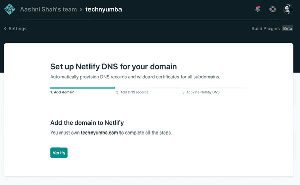 Verify DNS